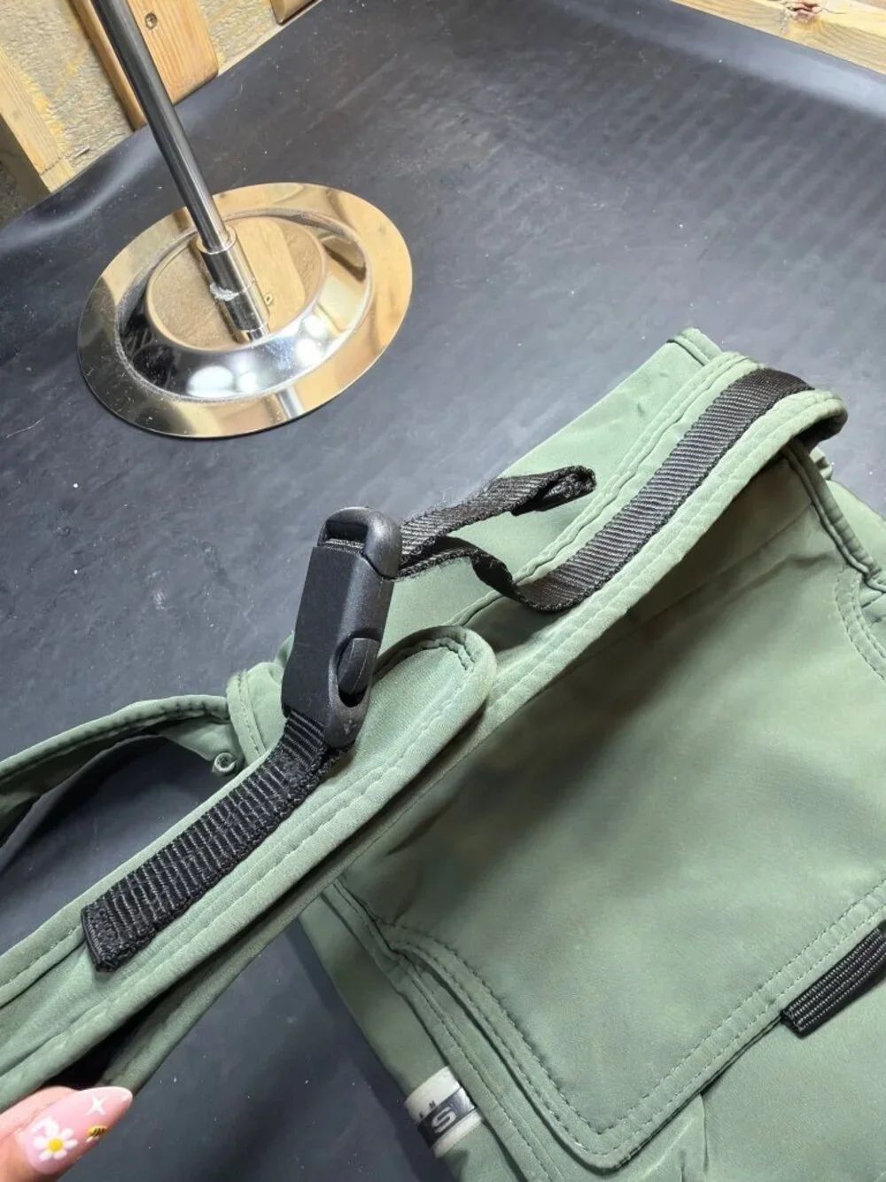 Fossil Mens Unisex Olive Green Nylon Canvas Crossbody Messenger Satchel Bag